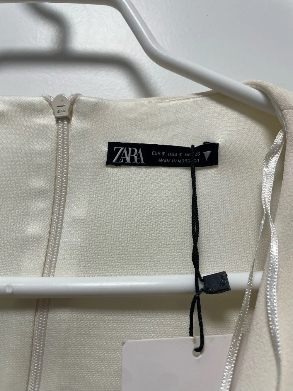 Zara White Ruched Twist-Front Long-Sleeve Mini Dress - Picture 2 of 5